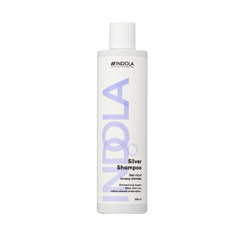 Champú Especial Canas Indola 300ml – matiza y realza el brillo de las canas