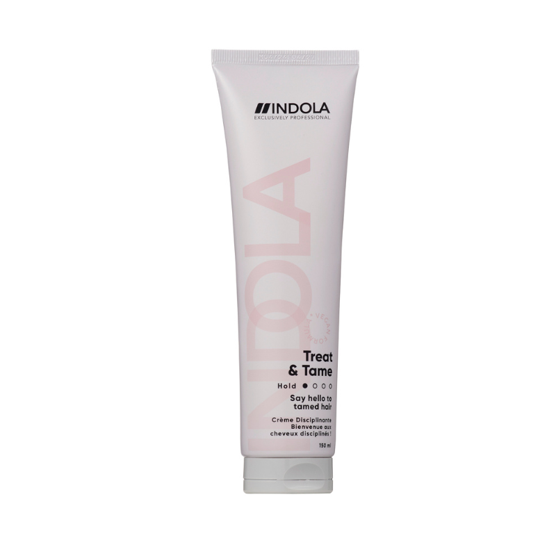 Treat & Tame Indola 150 ml – crema profesional anti-frizz para suavizar y controlar el cabello