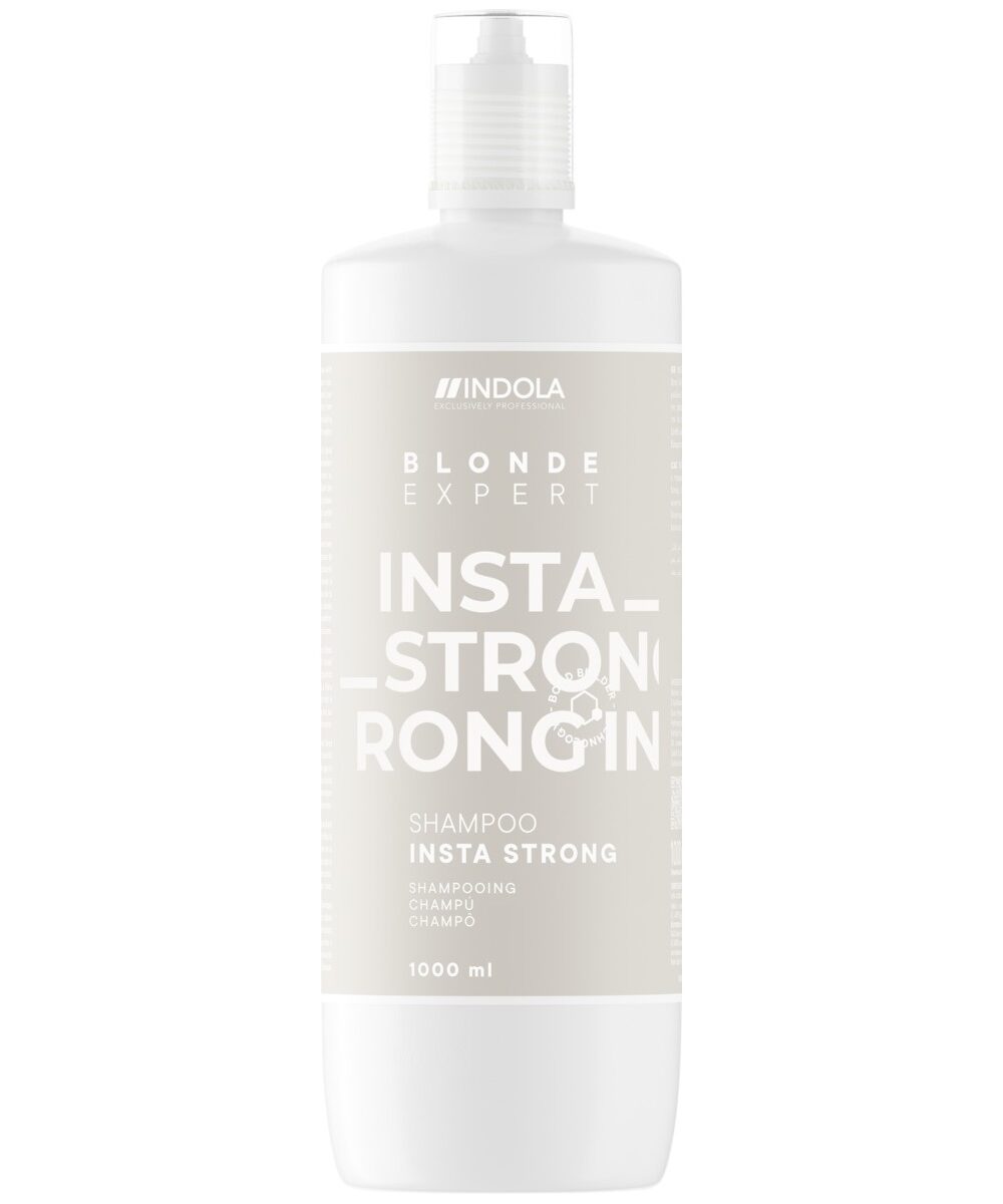 Champú Blonde Expert Insta Strong 1000ml de Indola – champú profesional fortalecedor para cabello rubio y decolorado