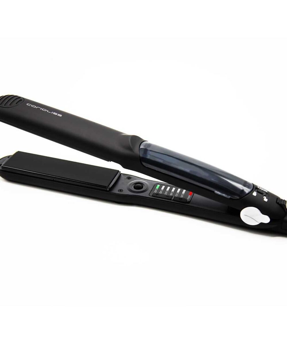 Plancha C-Steam Corioliss + Argan Shine 250 ml – plancha profesional de vapor con tratamiento capilar nutritivo