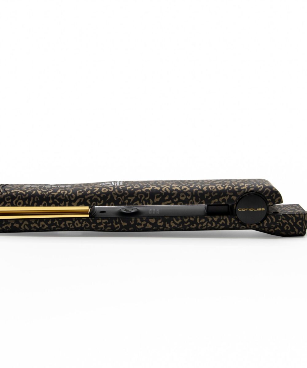 Plancha Corioliss C-Style Gold Leopard Soft Touch – diseño elegante y resultados brillantes