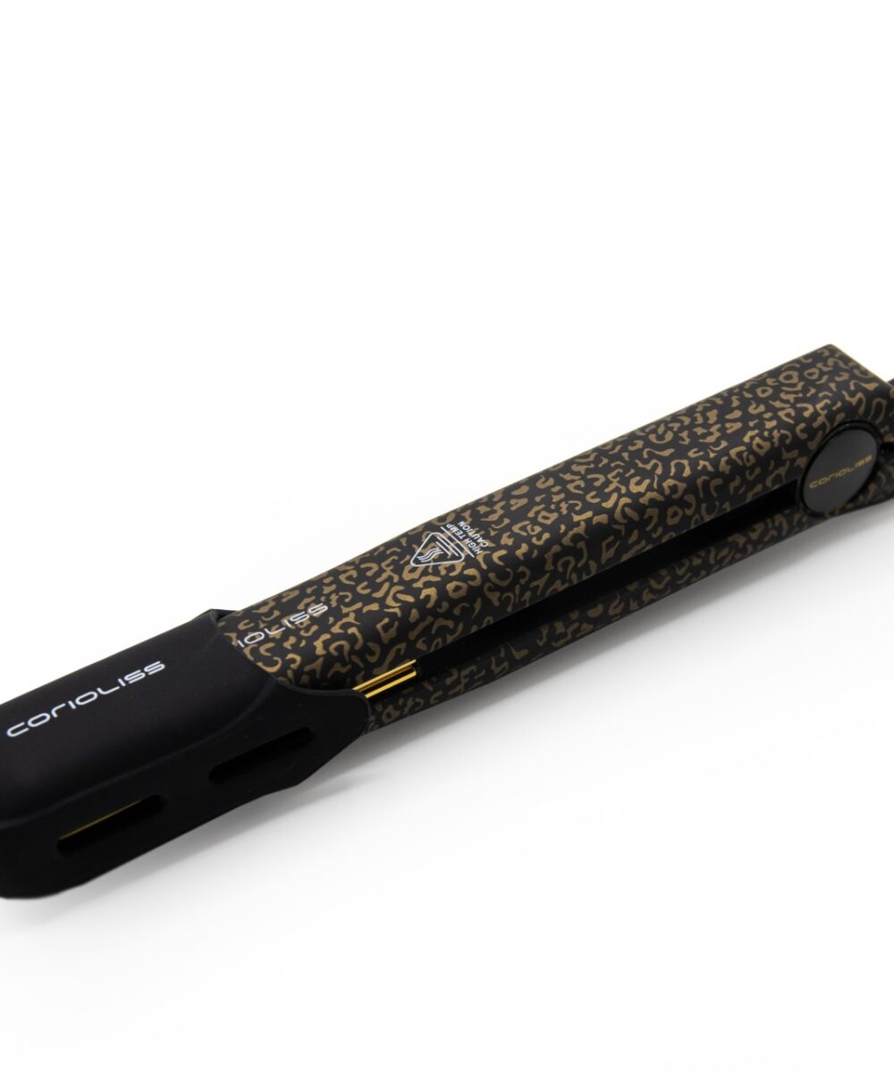 Plancha Corioliss C-Style Gold Leopard Soft Touch – diseño elegante y resultados brillantes
