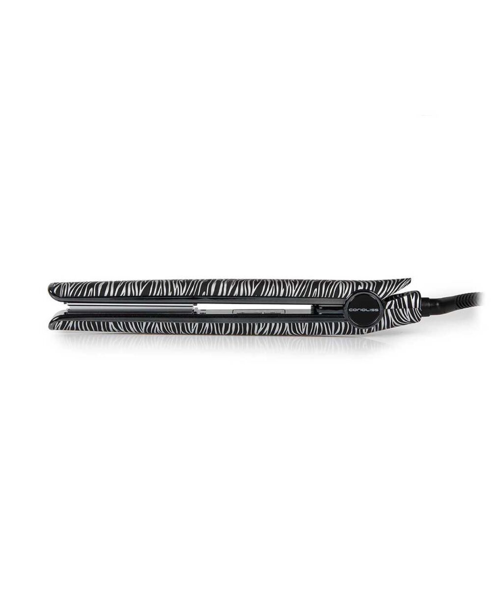 Plancha de Pelo C1 Silver Zebra Soft Touch Corioliss – plancha profesional de titanio con control térmico y diseño elegante