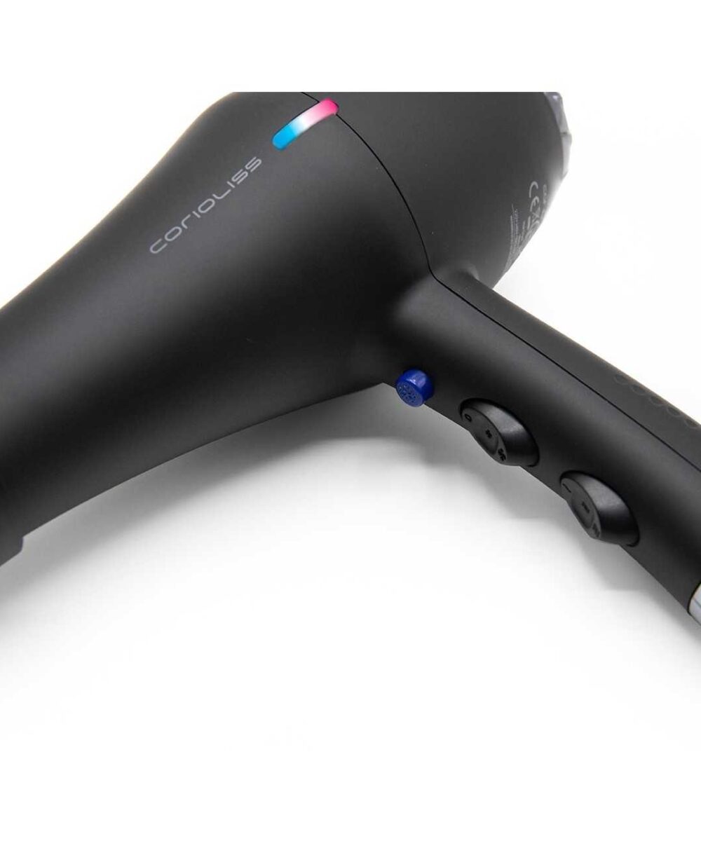 Secador Flow Power Black Chrome Corioliss – secado rápido y control térmico