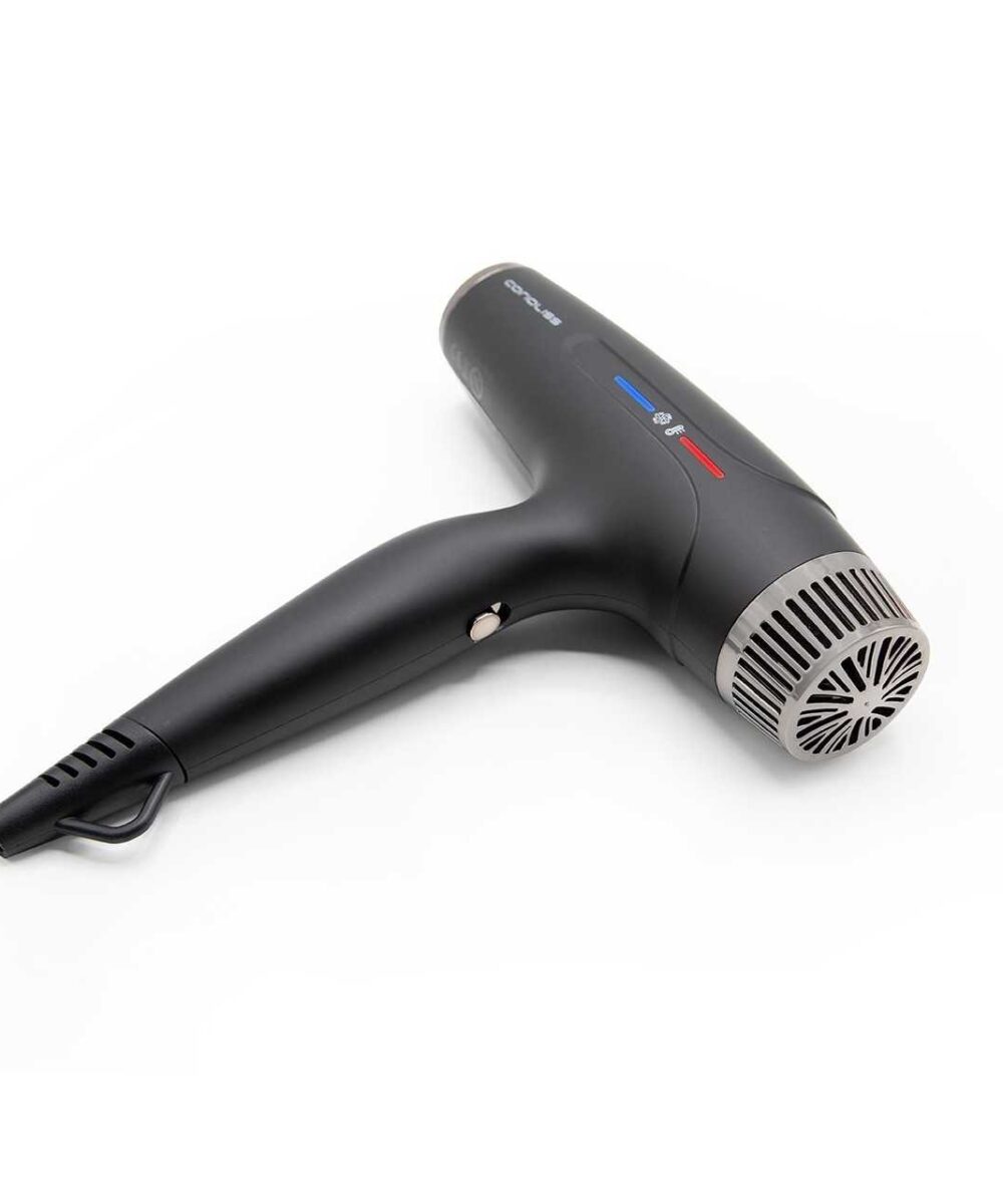 Secador Typhoon Black Chrome Corioliss – secador profesional de alto rendimiento con tecnología iónica y acabado Black Chrome
