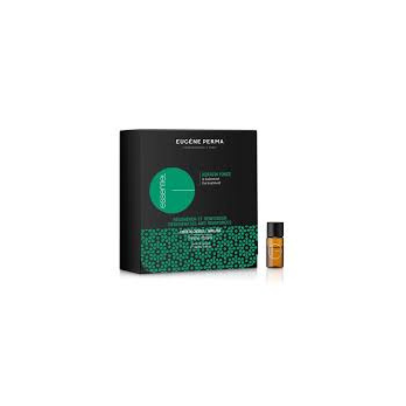 Tratamiento Keratin Force Essentiel Eugène Perma 12x3,5 ml – ampollas profesionales con queratina para fortalecer el cabello