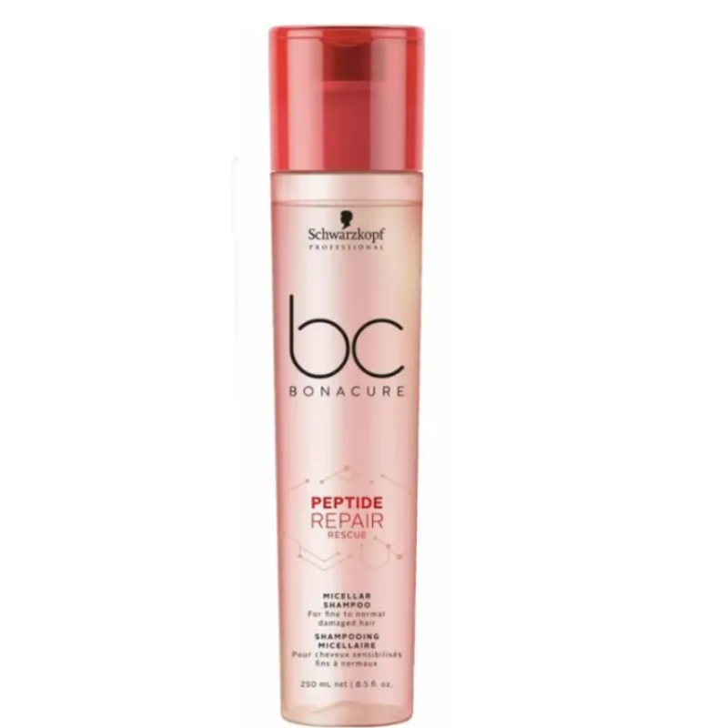 Champú Bonacure Peptide Repair Rescue 250 ml – champú profesional reparador con péptidos para cabello dañado