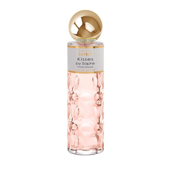 Perfume Kisses Saphir 200ml, fragancia femenina romántica y duradera con notas dulces y elegantes.