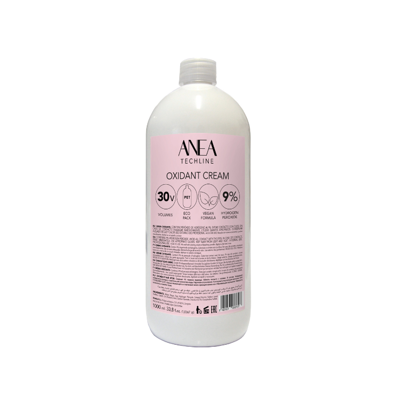 Crema oxidante 30 vol 9% con vitamina C Anea Techline 1000 ml – oxidante profesional para coloración y decoloración capilar