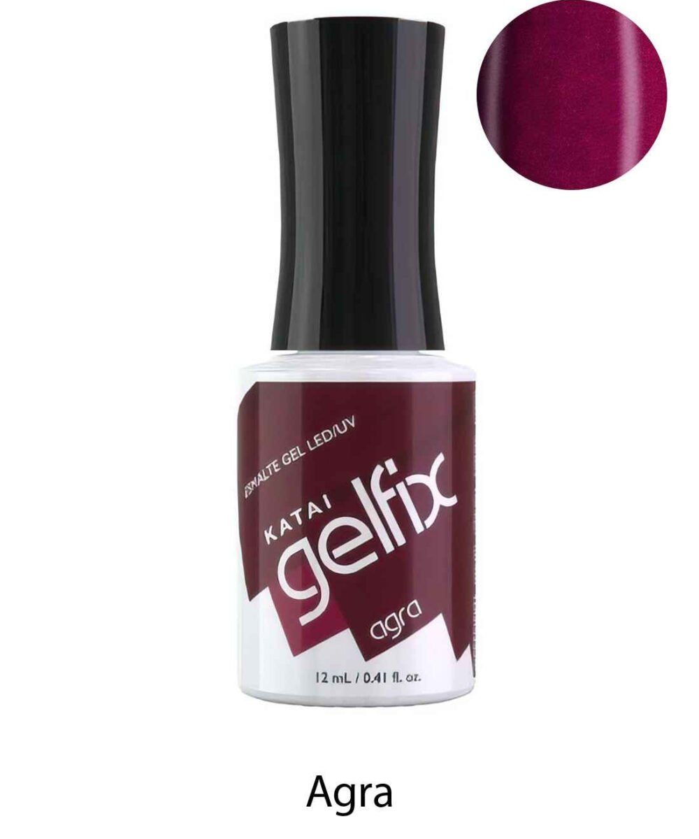 Esmalte semipermanente de uñas Agra Gelfix Katai, color profesional duradero con acabado brillante para una manicura perfecta.