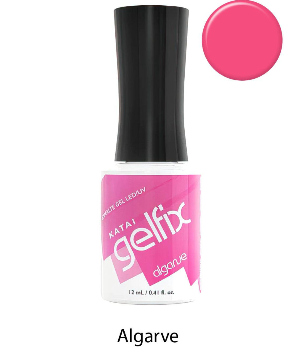 Esmalte semipermanente de uñas Algarve Gelfix Katai, esmalte profesional duradero con color intenso y brillo de acabado perfecto.