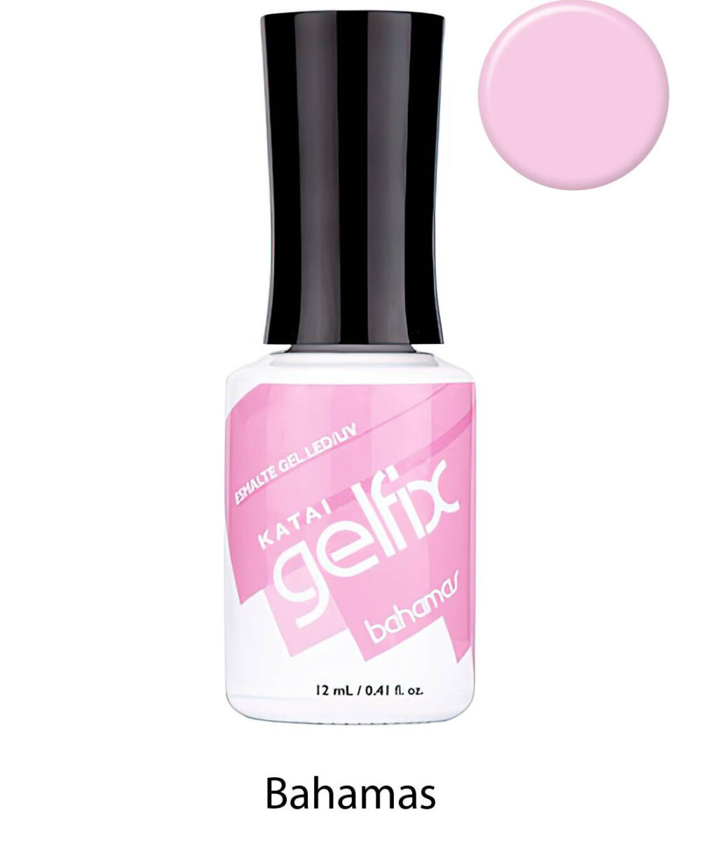 Esmalte semipermanente de uñas Bahamas Gelfix Katai, color vibrante y duradero con acabado profesional brillante.