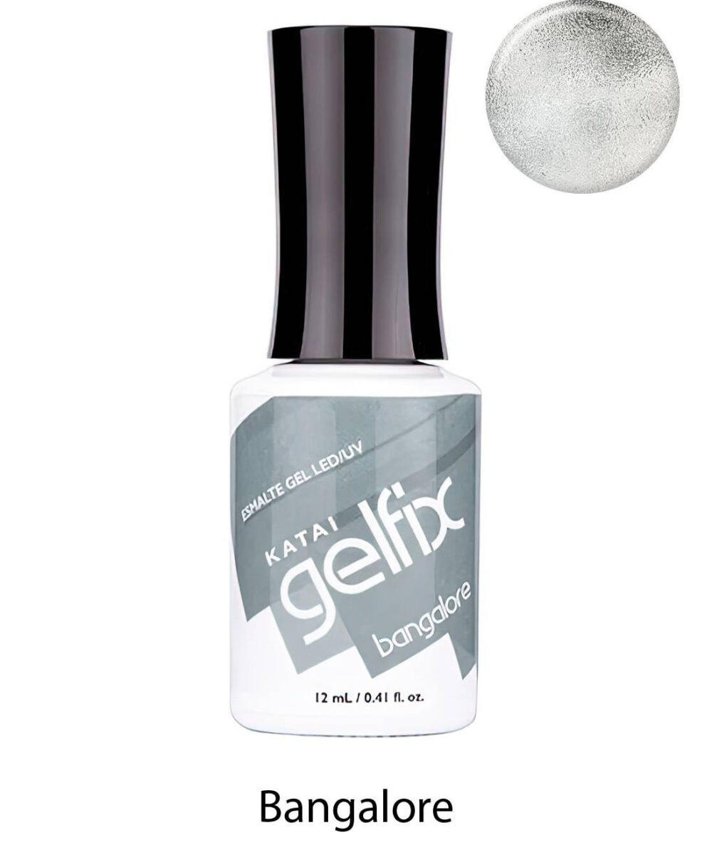Esmalte semipermanente de uñas Bangalore Gelfix Katai, esmalte profesional de larga duración con color intenso y acabado brillante.
