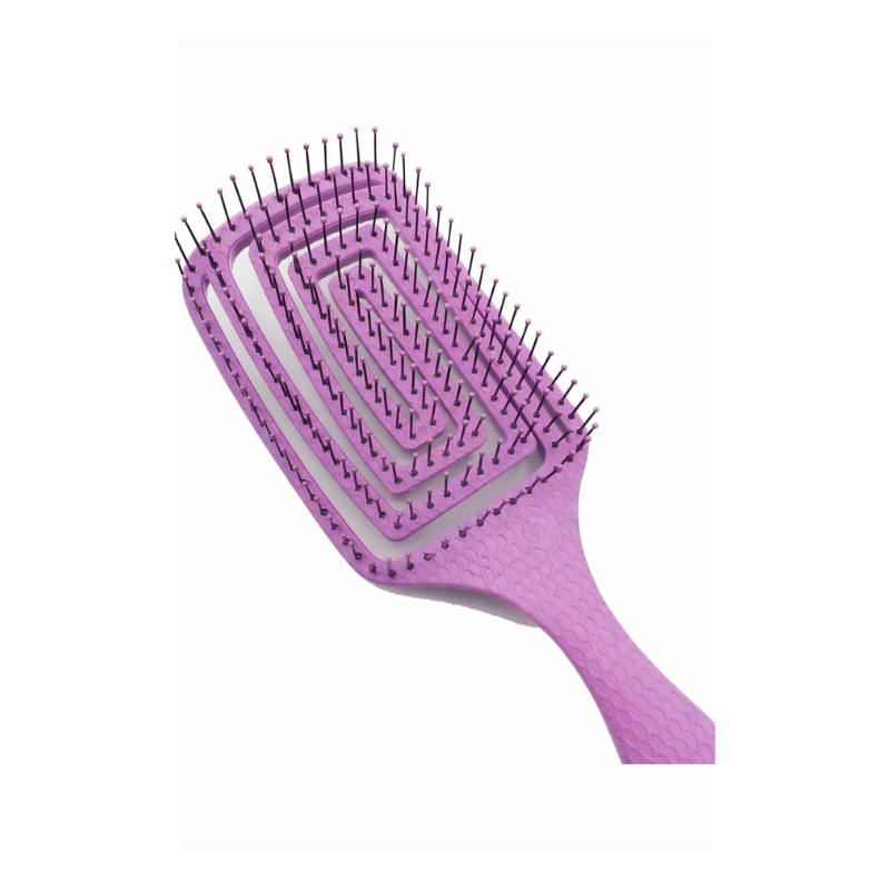 Cepillo eco biodegradable pala cuadrada grande morado Asuer – cepillo profesional sostenible para desenredar el cabello