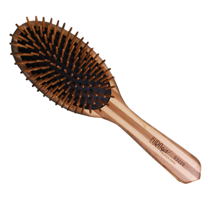 Cepillo bamboo ovalado grande Oriol – cepillo profesional de madera natural para desenredar y cuidar el cabello