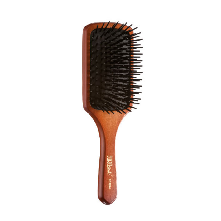 Cepillo de goma rectangular mediano Oriol con púa plástica – cepillo profesional para desenredar y cuidar el cabello