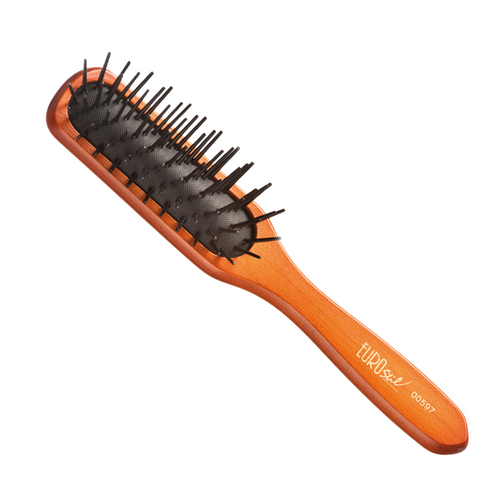 Cepillo de goma rectangular pequeño Oriol con púa plástica – cepillo profesional para desenredar el cabello
