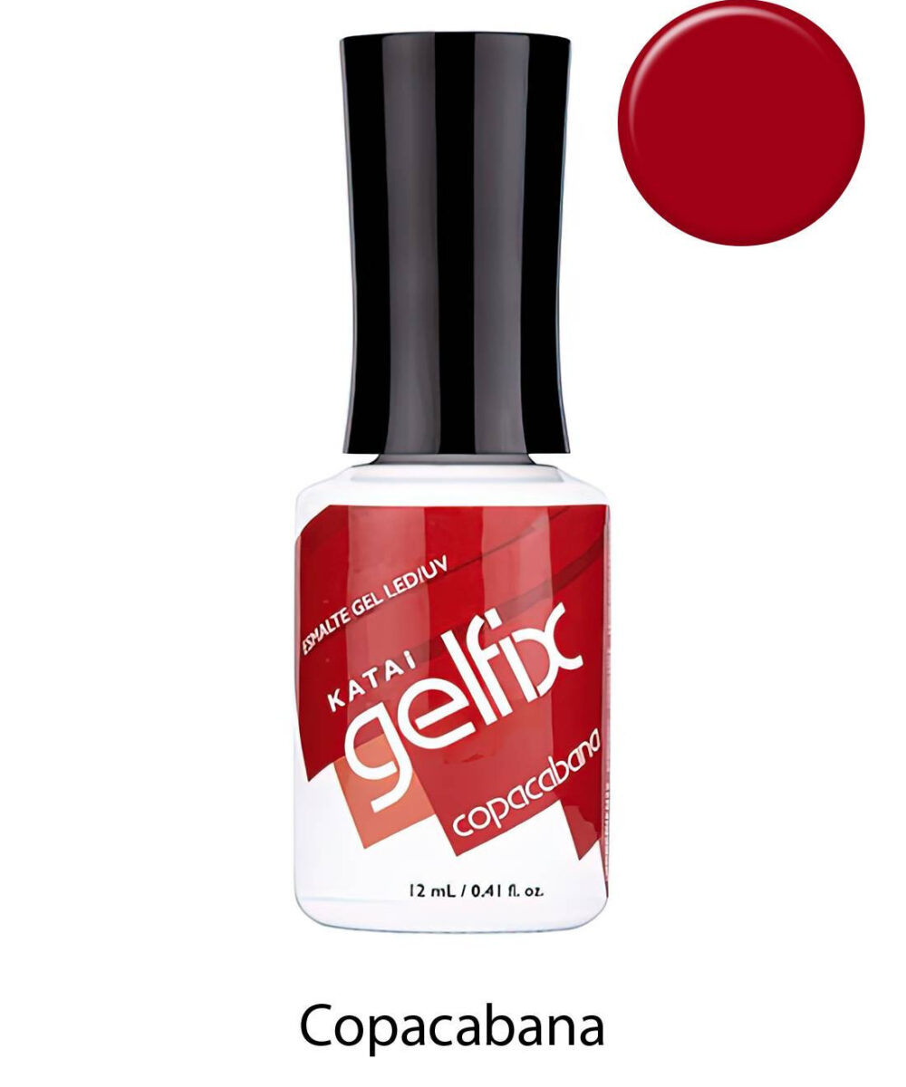 Esmalte semipermanente de uñas Copacabana Gelfix Katai, esmalte profesional duradero con color vibrante y acabado brillante.