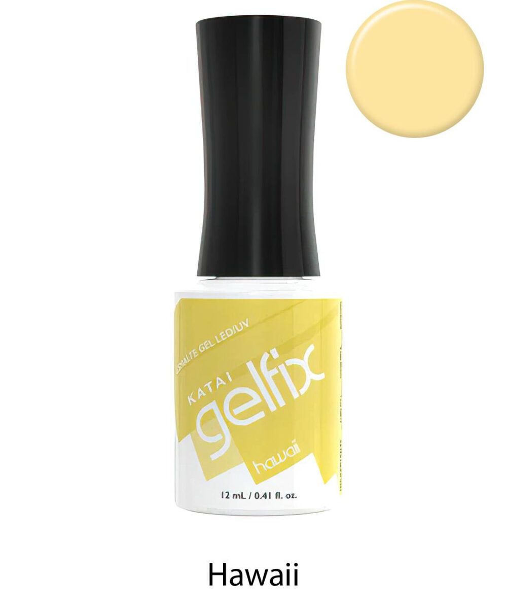 Esmalte semipermanente de uñas Hawaii Gelfix Katai, color vibrante de larga duración con acabado profesional brillante.