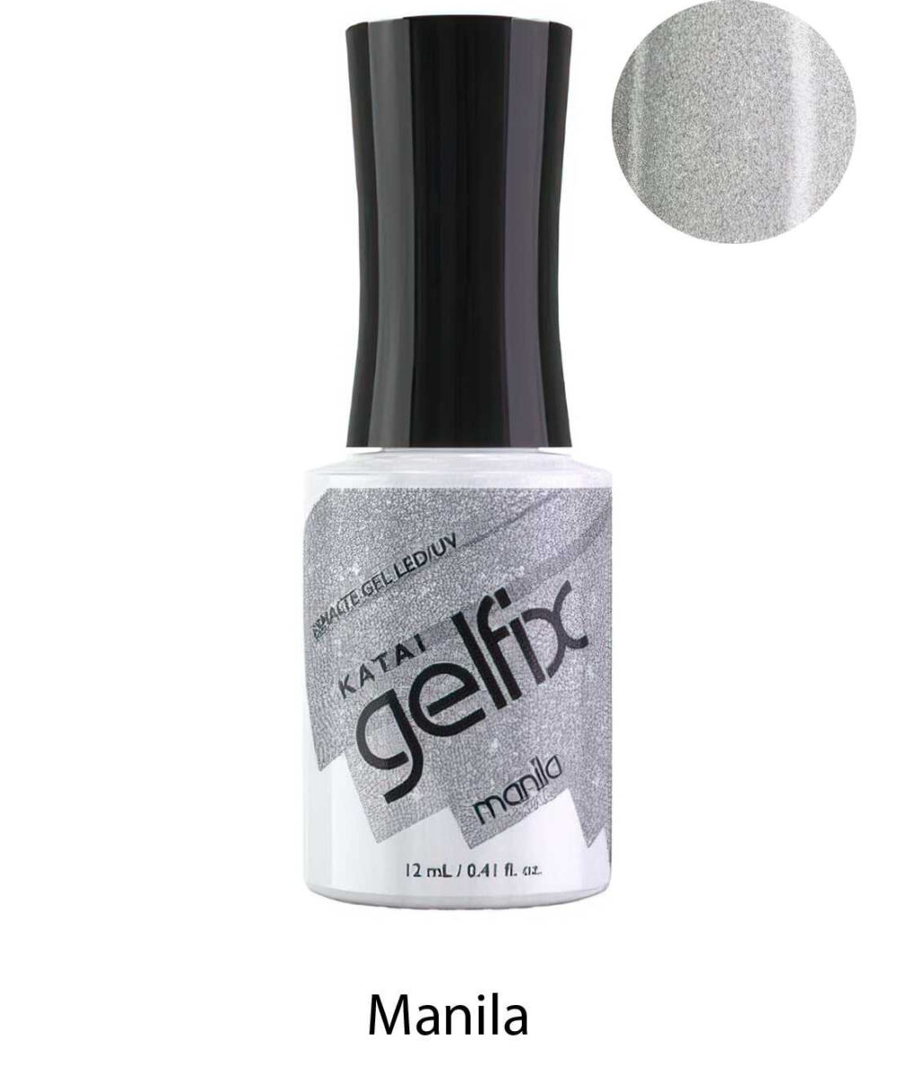 Esmalte semipermanente de uñas Manila Gelfix Katai, color vibrante de larga duración con acabado profesional brillante.