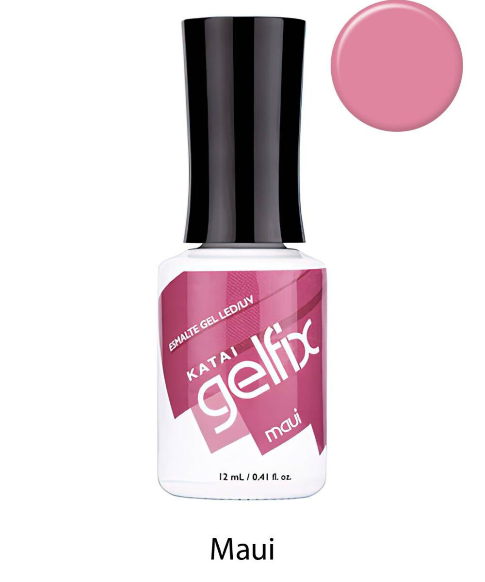 Esmalte semipermanente de uñas Maui Gelfix Katai, color vibrante y duradero con acabado profesional brillante.