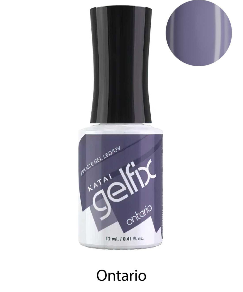 Esmalte semipermanente de uñas Ontario Gelfix Katai, esmalte profesional de larga duración con color vibrante y acabado brillante.