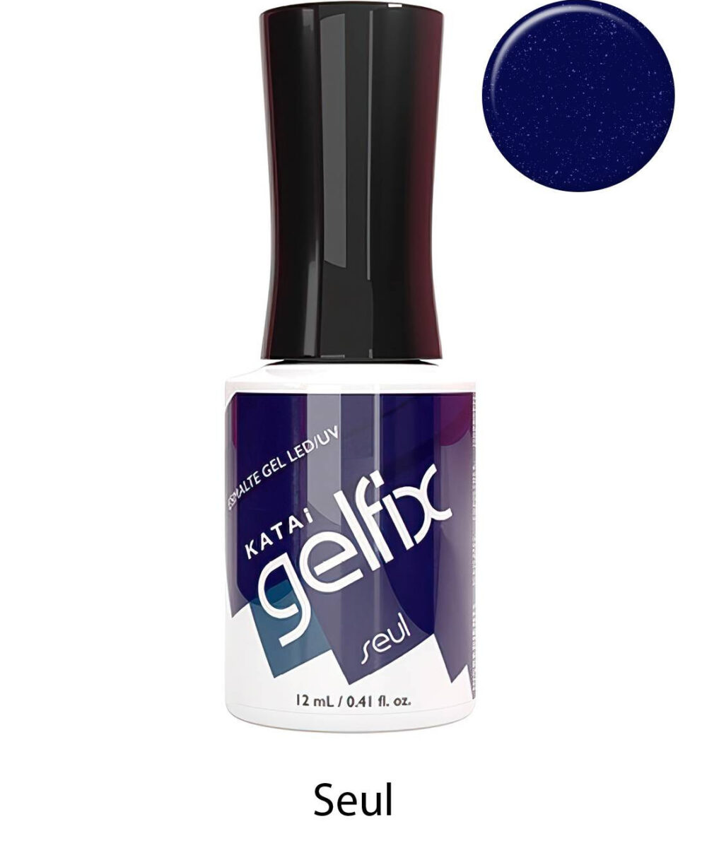 Esmalte semipermanente de uñas Seúl Gelfix Katai, esmalte profesional de larga duración con color vibrante y acabado brillante.