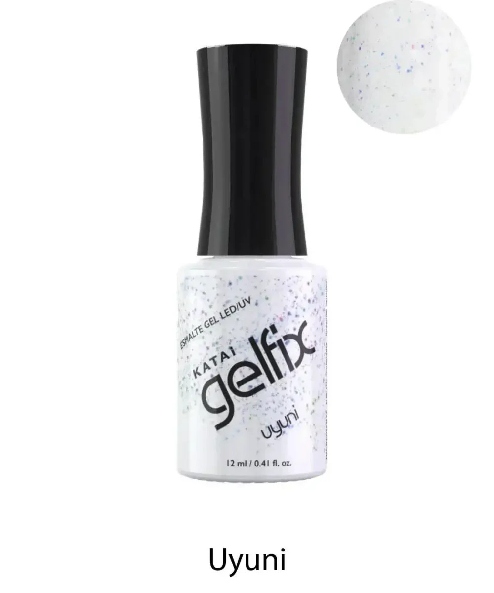 Esmalte semipermanente de uñas Uyuni Gelfix Katai, esmalte profesional duradero con color intenso y acabado brillante.