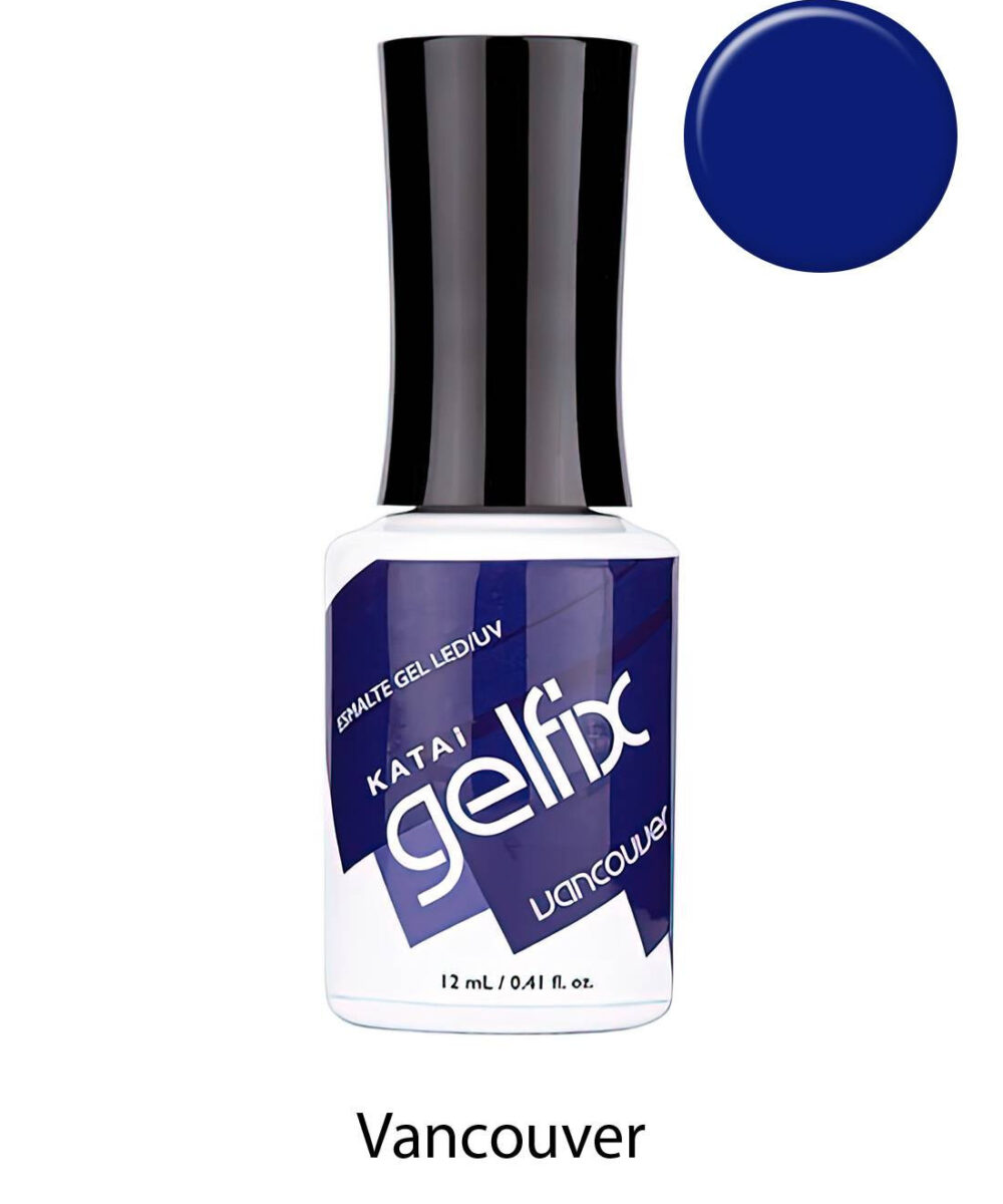 Esmalte semipermanente de uñas Vancouver Gelfix Katai, color intenso y duradero con acabado profesional brillante.