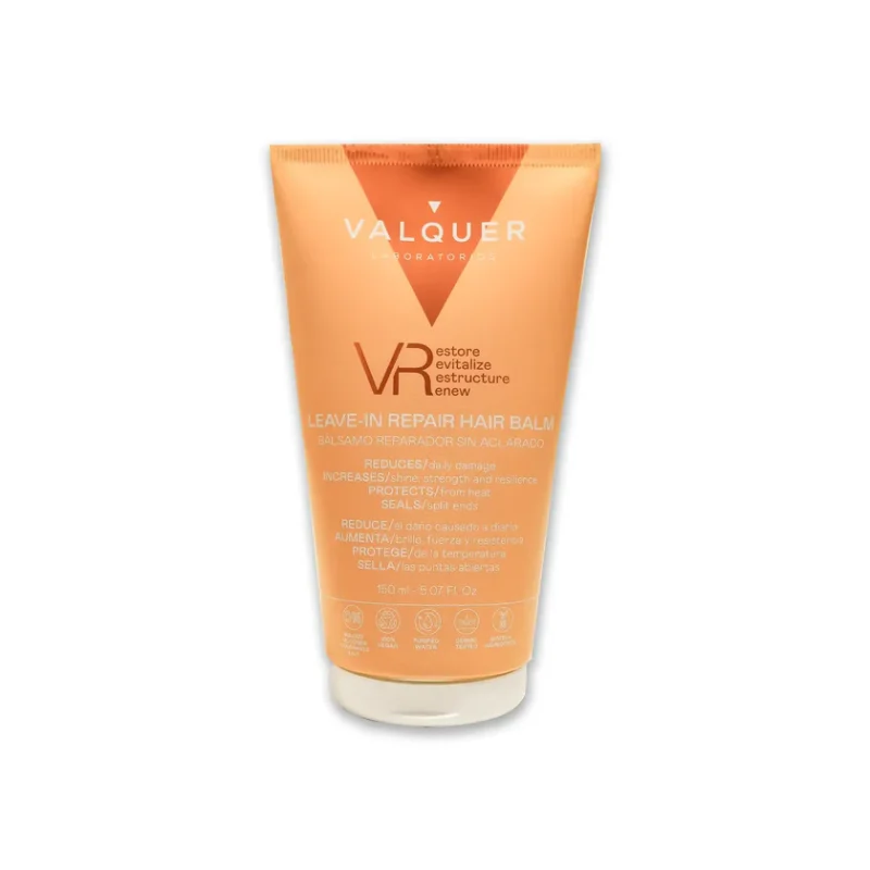 Bálsamo acondicionador sin aclarado reparador Valquer 150 ml – tratamiento profesional sin enjuague para cabello dañado