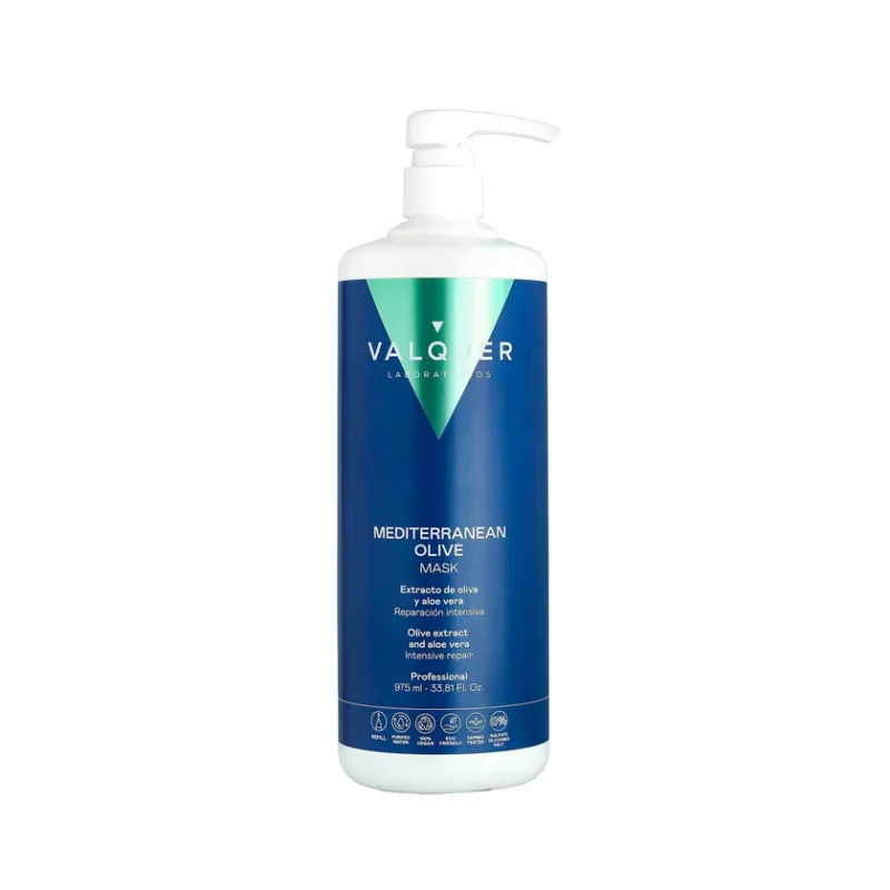 Mascarilla capilar de oliva Valquer 1000 ml – tratamiento reparador intensivo con aceite de oliva para cabello dañado