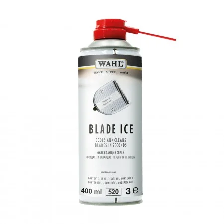 Spray refrigerante Wahl 400 ml – limpiador y lubricante profesional para cuchillas de cortapelos