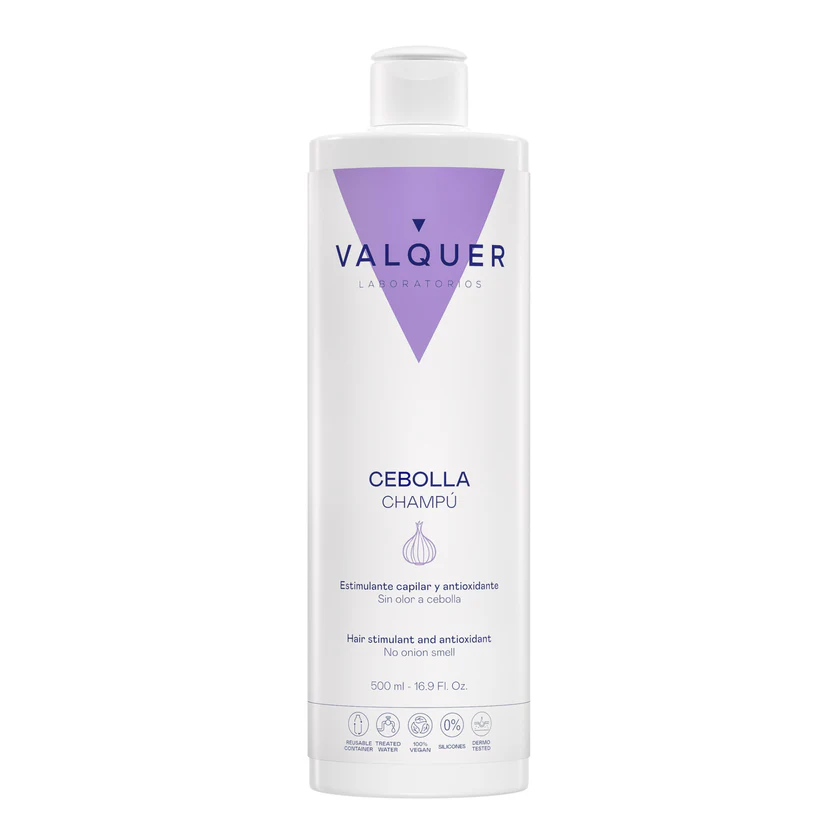 Champú de Cebolla Valquer 500 ml – champú fortalecedor que estimula el crecimiento y aporta brillo