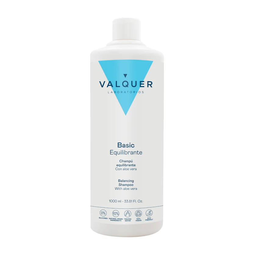 Champú Equilibrante con Aloe Vera Valquer 1000 ml – champú suave equilibrante para cuero cabelludo sensible