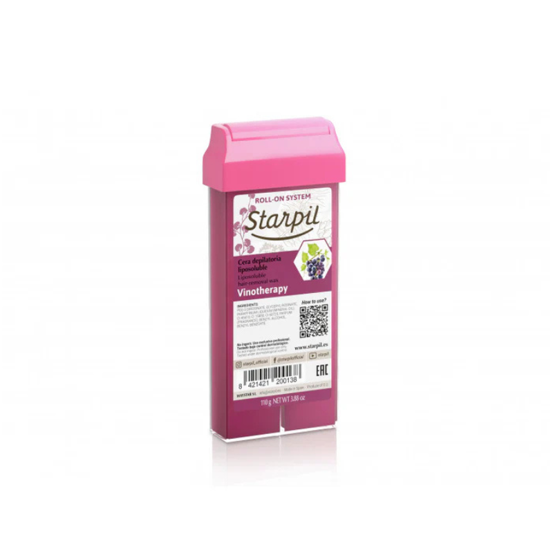 Cartucho de Cera Corporal Vinoterapia Starpil 110 gr – cera roll-on profesional para depilación eficaz