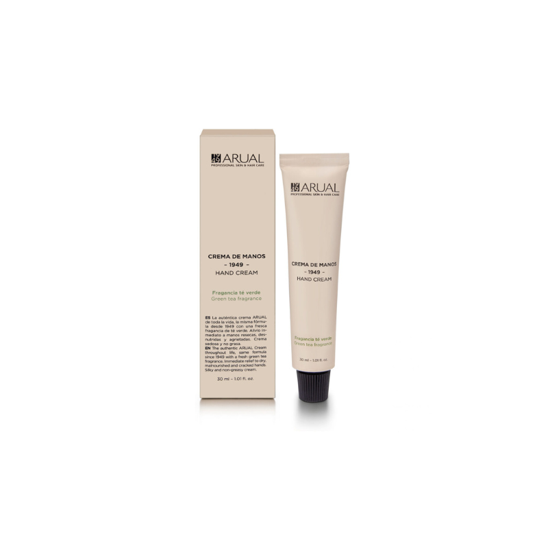 Crema Arual Fragancia Té Verde 30 ml – crema hidratante reparadora para manos con aroma fresco