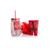 Set de Baño Pokhara jarra de cristal frutos rojos – kit de cuidado corporal con aroma frutal