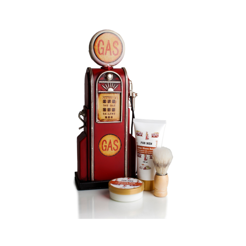 Set cuidado de barba Pokhara surtidor gasolina metal mentol y cedro – kit barba masculino