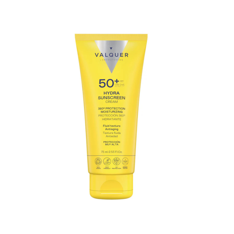 Crema facial Hydra Sunscreen SPF 50+ Valquer 75 ml – protector solar antiedad hidratante
