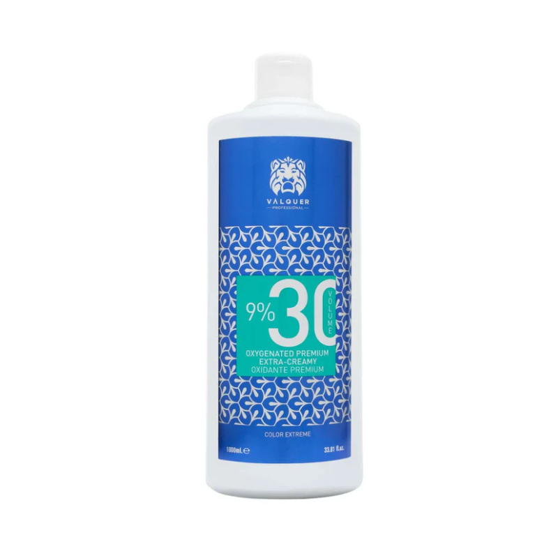 Oxidante premium ultra cremoso 30 vol 9% Valquer 1000 ml – revelador profesional para aclaración capilar