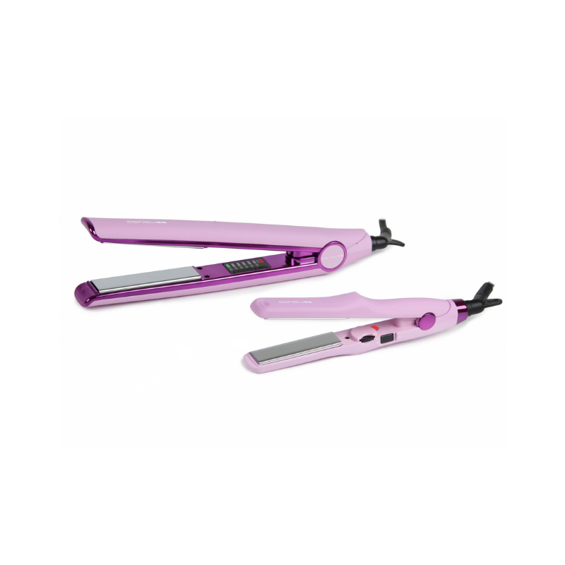 Kit plancha C1 Lilac y plancha C Trip Corioliss – pack profesional de alisado y viaje