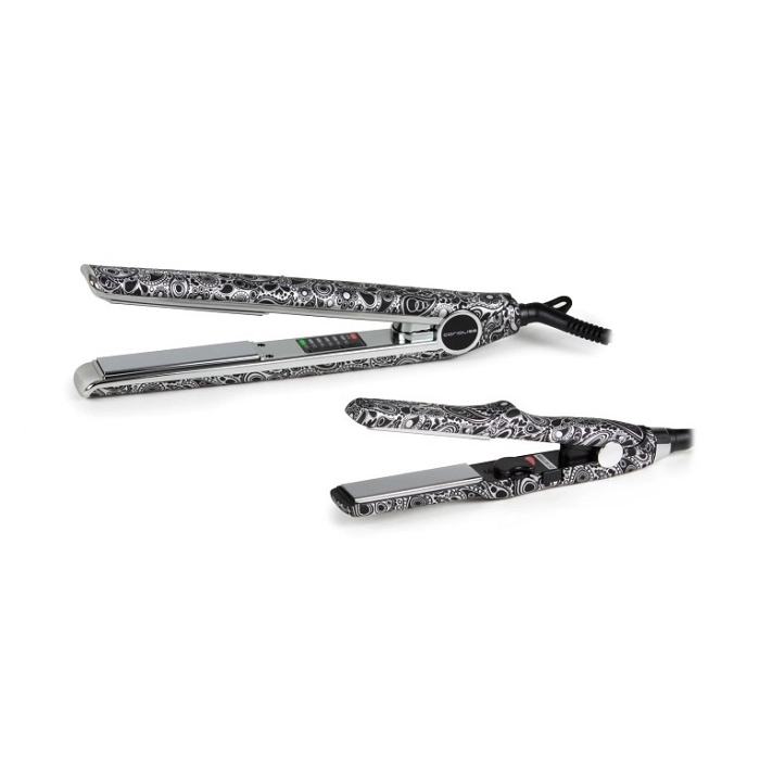 Kit plancha C1 y plancha C Trip Corioliss Silver Paisley – pack profesional de alisado y viaje