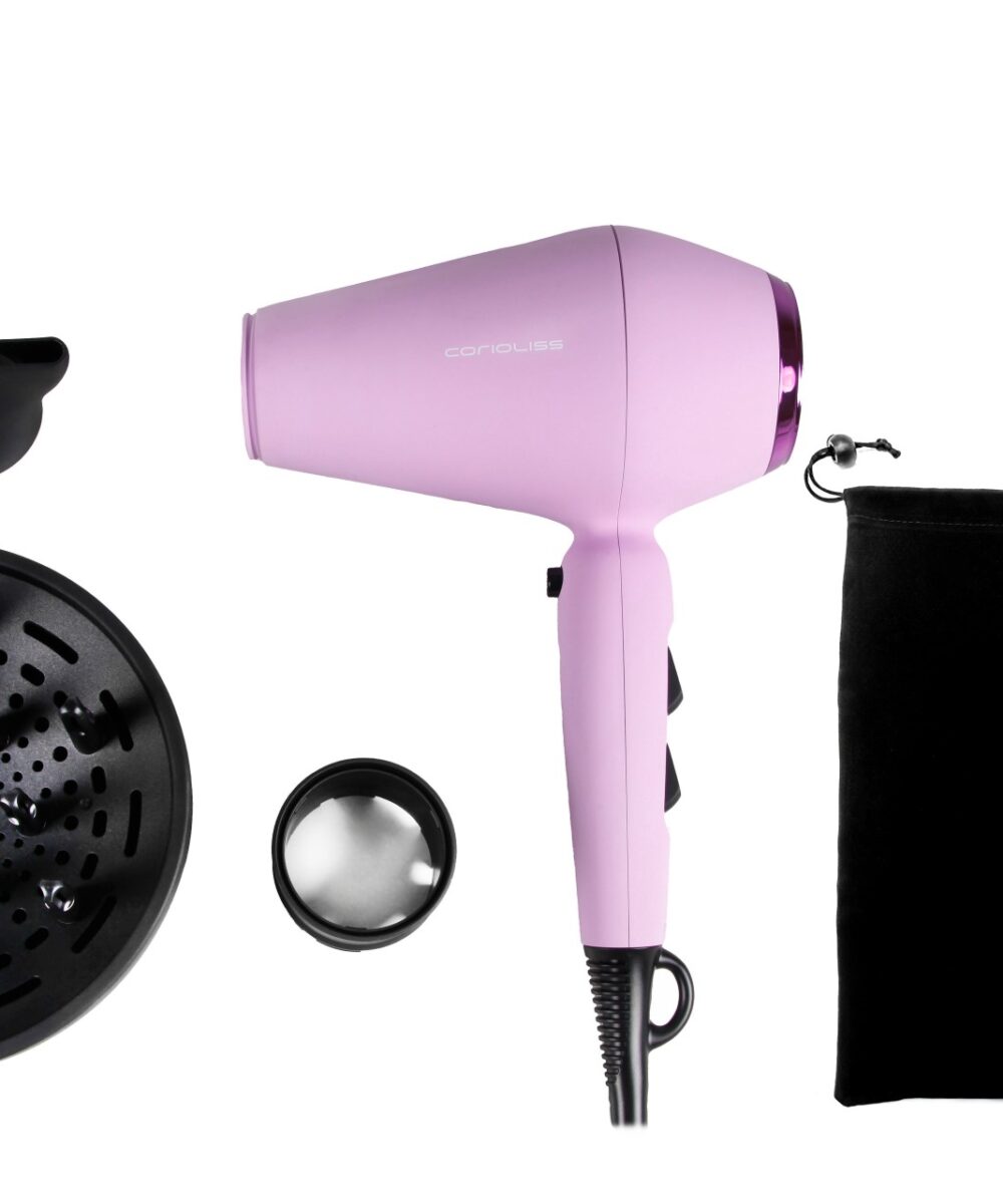 Kit plancha C3 y secador Kompactissimo Corioliss 2000W Lilac – pack profesional de peinado