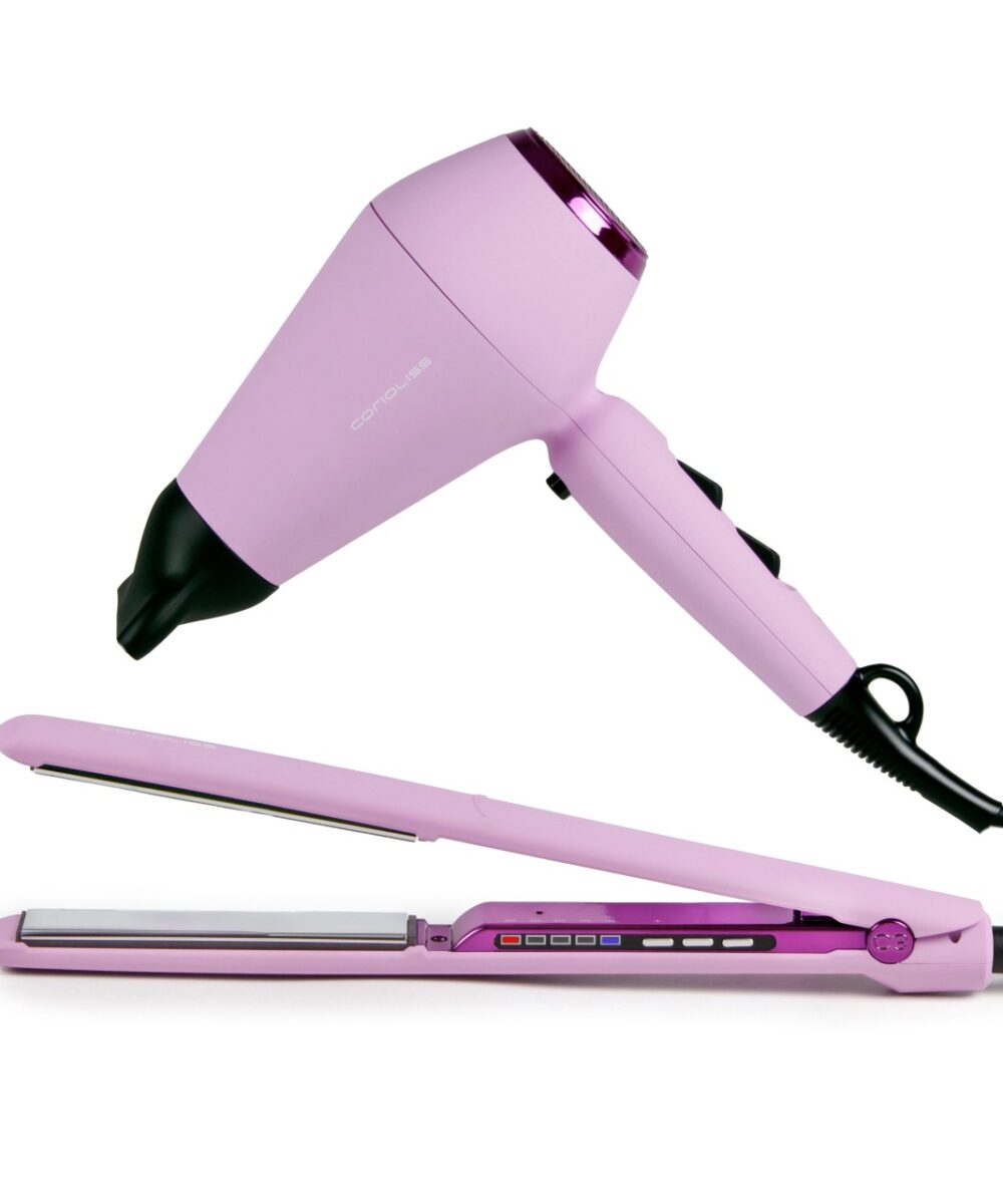 Kit plancha C3 y secador Kompactissimo Corioliss 2000W Lilac – pack profesional de peinado