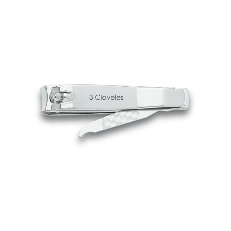 Cortaúñas con lima 8 cm 3 Claveles ref 12418 – cortaúñas profesional de acero inoxidable
