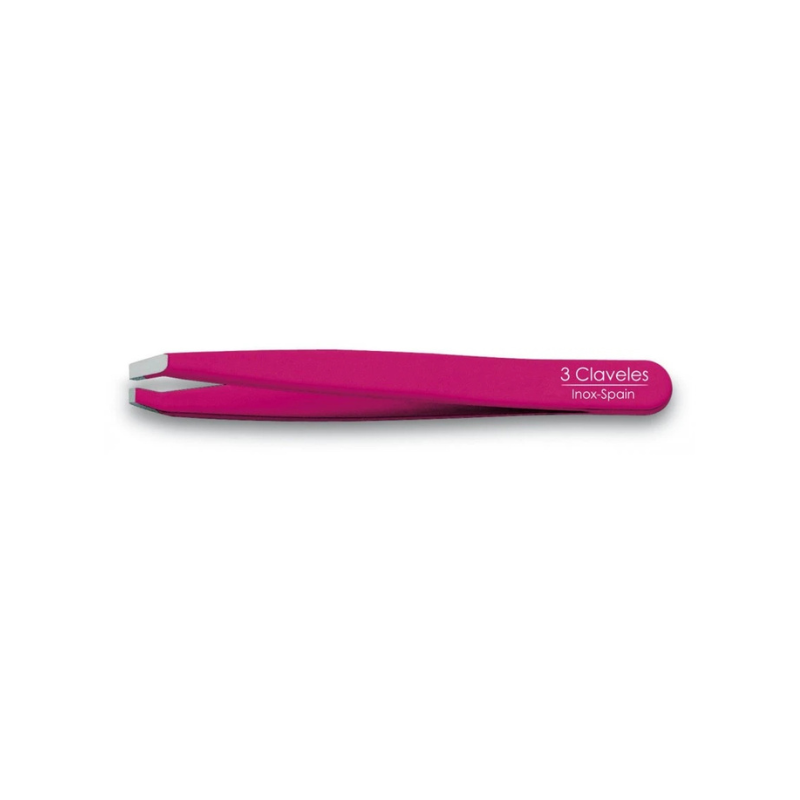 Pinza de depilar cangrejo rosa acero inoxidable 3 Claveles ref 12282 – pinza profesional precisión