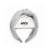 Diadema acolchada plateada con brillo y nudo central Inca Hair – diadema elegante para mujer