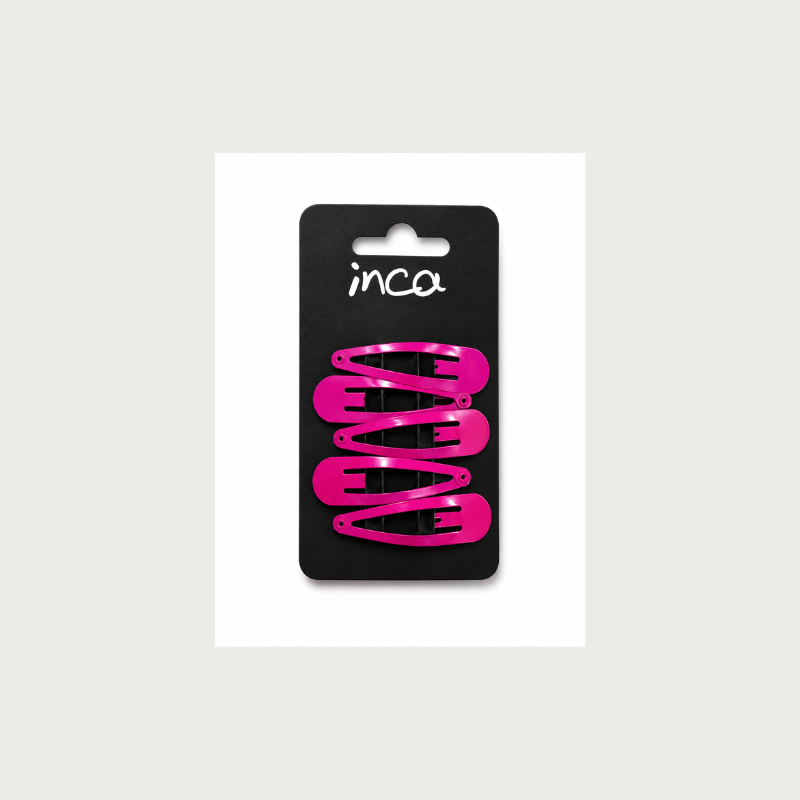 Pack 5 pinzas clip fucsia Inca Hair – accesorios para sujetar el cabello con estilo