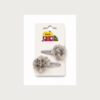 Pack 2 pinzas clip flor beige con glitter dorado Inca Hair – accesorios infantiles para el cabello