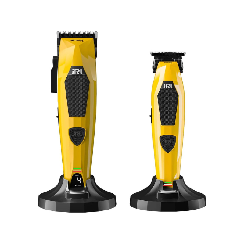 Pack Clipper + Trimmer JRL Diamante Collection Amarillo – máquinas de corte profesionales edición limitada